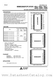 M5M5256DVP-70XL datasheet pdf Mitsubishi Electric Corporation