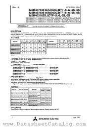 M5M465805DJ-6 datasheet pdf Mitsubishi Electric Corporation