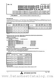 M5M467400DTP-6S datasheet pdf Mitsubishi Electric Corporation