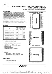 M5M5256DVP-12VLL-I datasheet pdf Mitsubishi Electric Corporation