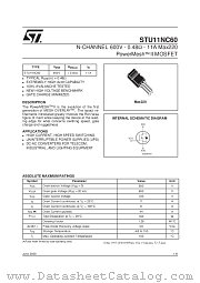 STU11NC60 datasheet pdf SGS Thomson Microelectronics