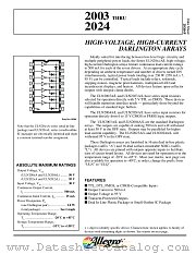 ULQ2003 datasheet pdf Allegro MicroSystems