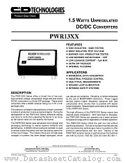 PWR1300 datasheet pdf C&D Technologies