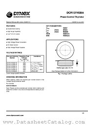 DCR1374SBA12 datasheet pdf Dynex Semiconductor