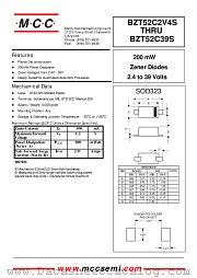 BZT52C2V7S datasheet pdf Micro Commercial Components