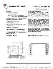 V62C2802048LL-100T datasheet pdf Mosel Vitelic Corp