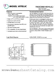 V62C3801024L(L)-70B datasheet pdf Mosel Vitelic Corp