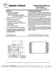 V62C3802048LL-85T datasheet pdf Mosel Vitelic Corp