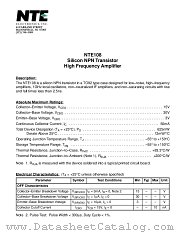 NTE108 datasheet pdf NTE Electronics