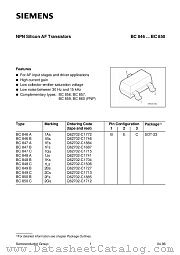 BC846-BC850 datasheet pdf Siemens