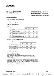 HYB3164160AT-40 datasheet pdf Siemens