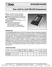 SP3222EBCP datasheet pdf Sipex Corporation