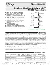 SP3223UCY/TR datasheet pdf Sipex Corporation