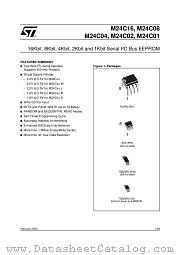 M24C01 datasheet pdf ST Microelectronics