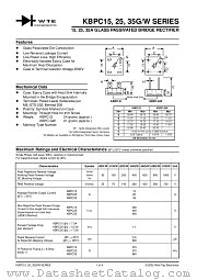 KBPC3500GW datasheet pdf Won-Top Electronics