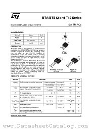 BTA12-600BRG datasheet pdf ST Microelectronics