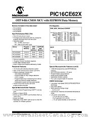 PIC16CE625-20I/SO datasheet pdf Microchip