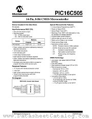 PIC16C505T-04/SL datasheet pdf Microchip