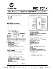 PIC17C43T-25I/PQ datasheet pdf Microchip