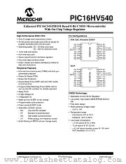 PIC16HV540-20I/SO datasheet pdf Microchip