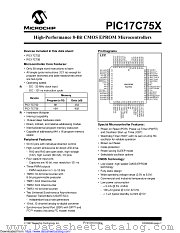 PIC17LC756-08I/P datasheet pdf Microchip