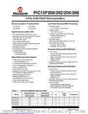 PIC10F206T-I/OTGVAO datasheet pdf Microchip