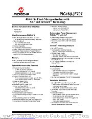 PIC16LF707-E/PT datasheet pdf Microchip