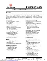 PIC16LF18854T-I/SS datasheet pdf Microchip
