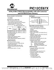 PIC12LCE674-04I/JW datasheet pdf Microchip