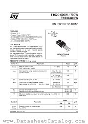 T1620-600W datasheet pdf SGS Thomson Microelectronics