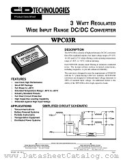 WPC03R12D15 datasheet pdf C&D Technologies