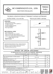 P6KE8.2A datasheet pdf DC Components