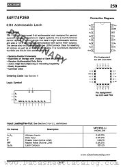 74F259 datasheet pdf Fairchild Semiconductor