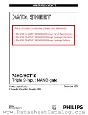 74HC10N datasheet pdf NXP Semiconductors