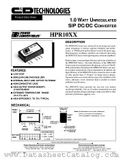 HPR1002 datasheet pdf C&D Technologies