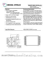 V62C1801024LL-85T datasheet pdf Mosel Vitelic Corp