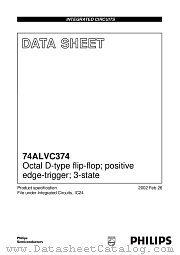 74ALVC374PW datasheet pdf Philips