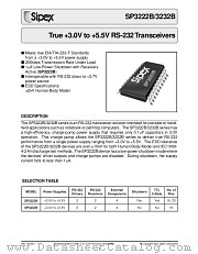 SP3232BCT datasheet pdf Sipex Corporation