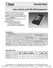 SP3222ECT datasheet pdf Sipex Corporation