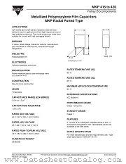 MKP 416 TO 420 datasheet pdf Vishay
