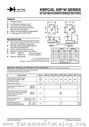 KBPC4008PW datasheet pdf Won-Top Electronics