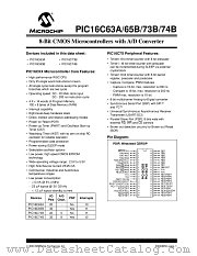 PIC16C63A-20E/SO datasheet pdf Microchip