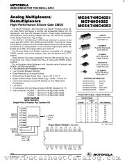 MC74HC4053FEL datasheet pdf ON Semiconductor