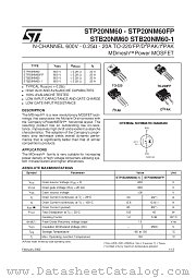 STB20NM60-1 datasheet pdf SGS Thomson Microelectronics