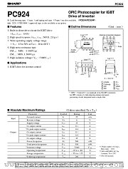 PC924 datasheet pdf SHARP