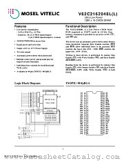 V62C2162048LL-55B datasheet pdf Mosel Vitelic Corp