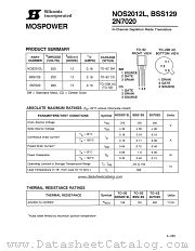 BSS129 datasheet pdf Siliconix
