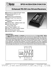 SP312A datasheet pdf Sipex Corporation