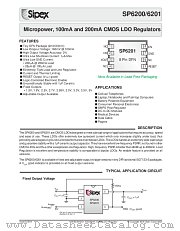 SP6201EM5-2.85 datasheet pdf Sipex Corporation