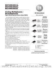 MC74HC4053ADR2 datasheet pdf ON Semiconductor
